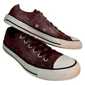 Converse CT All Star Womens Maroon & Silver Low Top Sneakers - Size 9